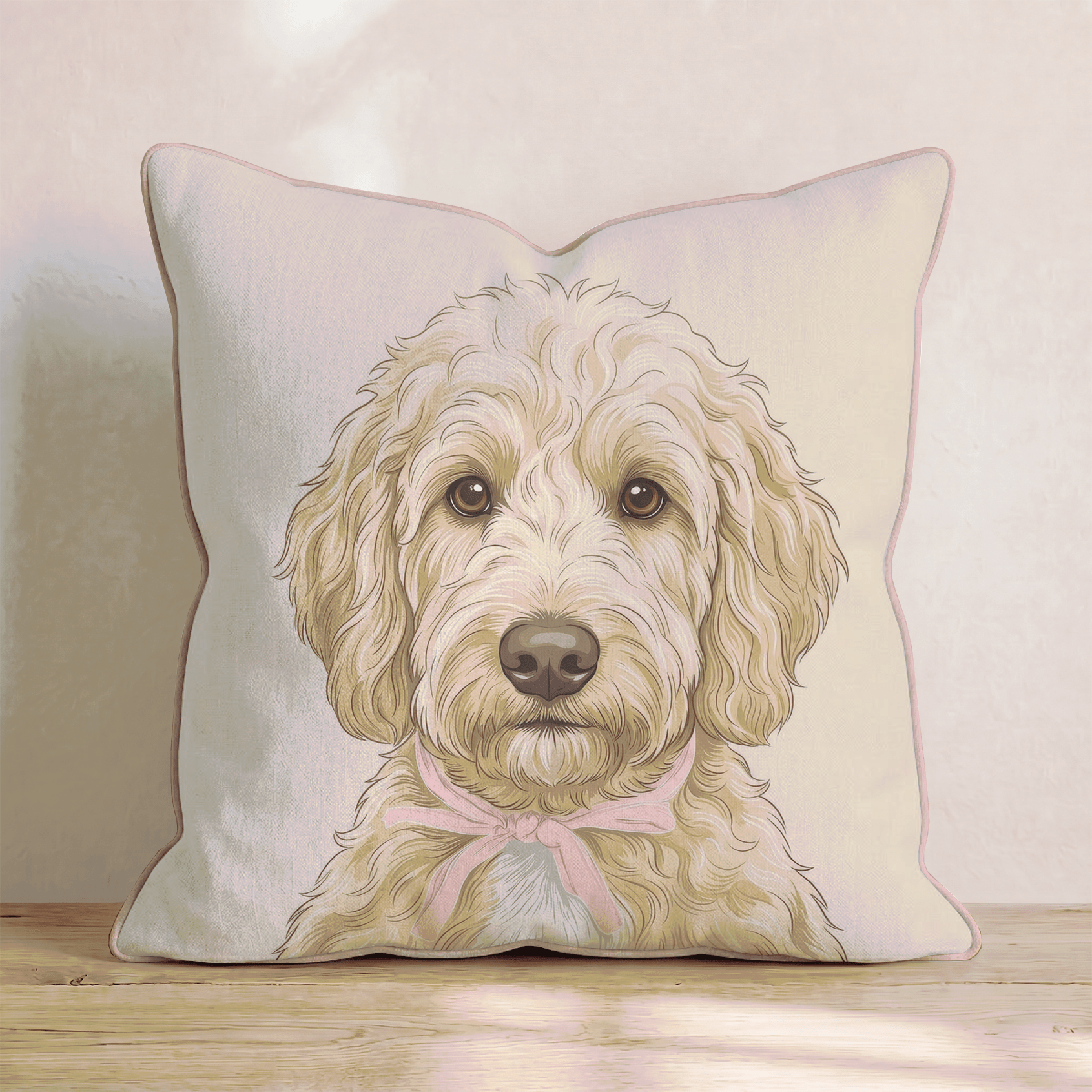 Goldendoodle Portrait Throw Pillow - Hillcroft Home