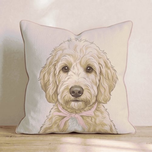 Goldendoodle Portrait Throw Pillow - Hillcroft Home