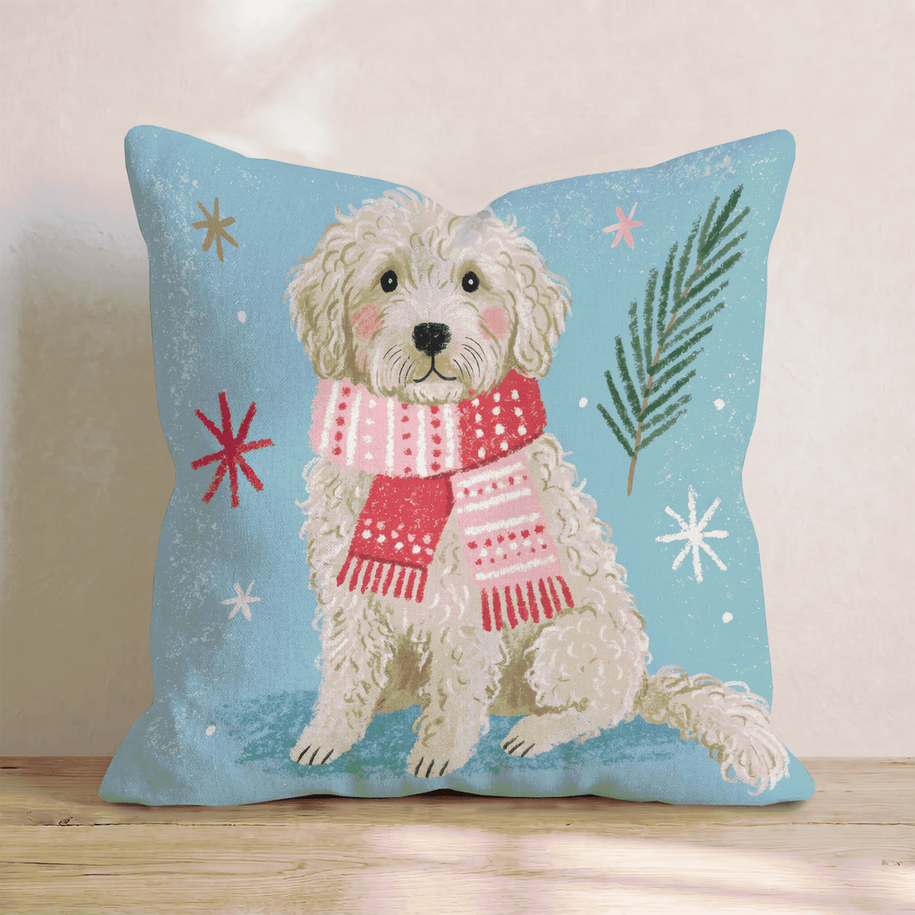 Goldendoodle Scarf Throw Pillow - Hillcroft Home