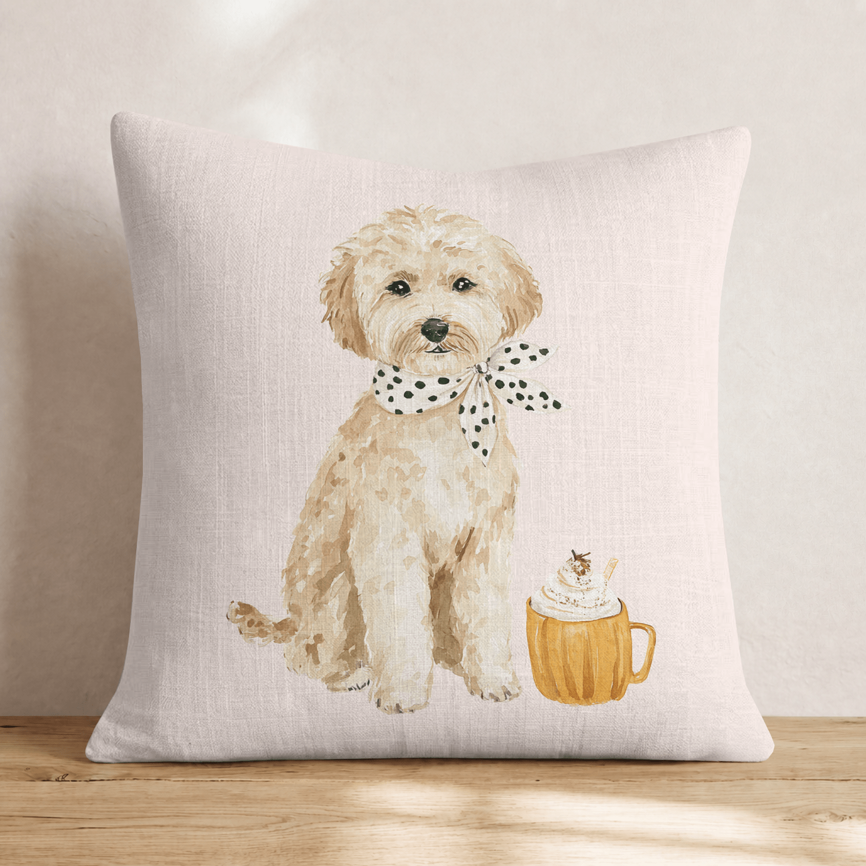 Goldendoodle Sip Throw Pillow - Hillcroft Home