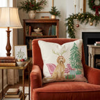 Goldendoodle Sleigh Ride Throw Pillow throw pillow - Hillcroft Home