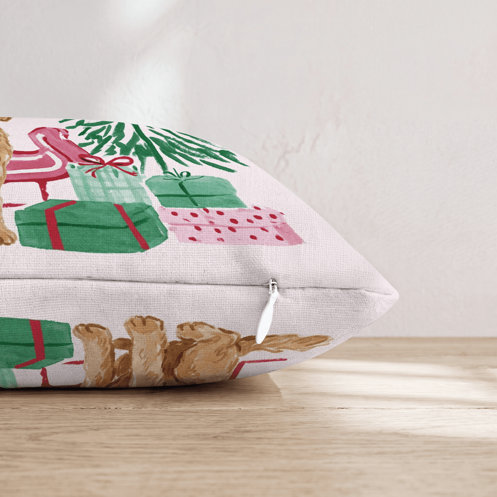 Goldendoodle Sleigh Ride Throw Pillow - Hillcroft Home