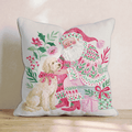 Goldendoodle with Santa Throw Pillow - Hillcroft Home