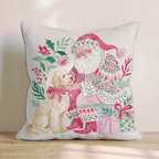 Goldendoodle with Santa Throw Pillow - Hillcroft Home