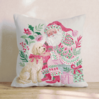 Goldendoodle with Santa Throw Pillow - Hillcroft Home