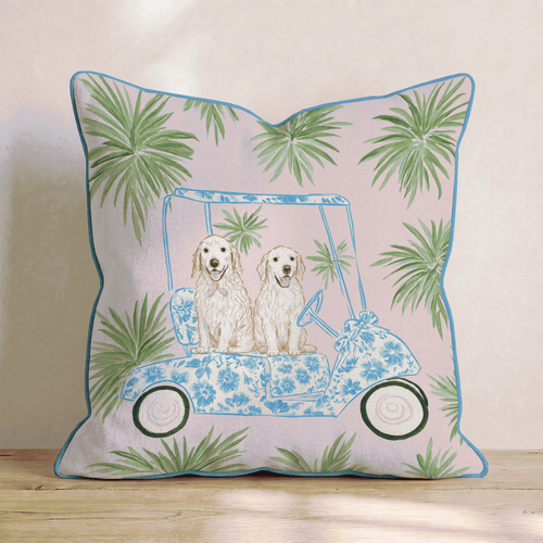 Golf Cart FURiends_ Throw Pillow - Hillcroft Home