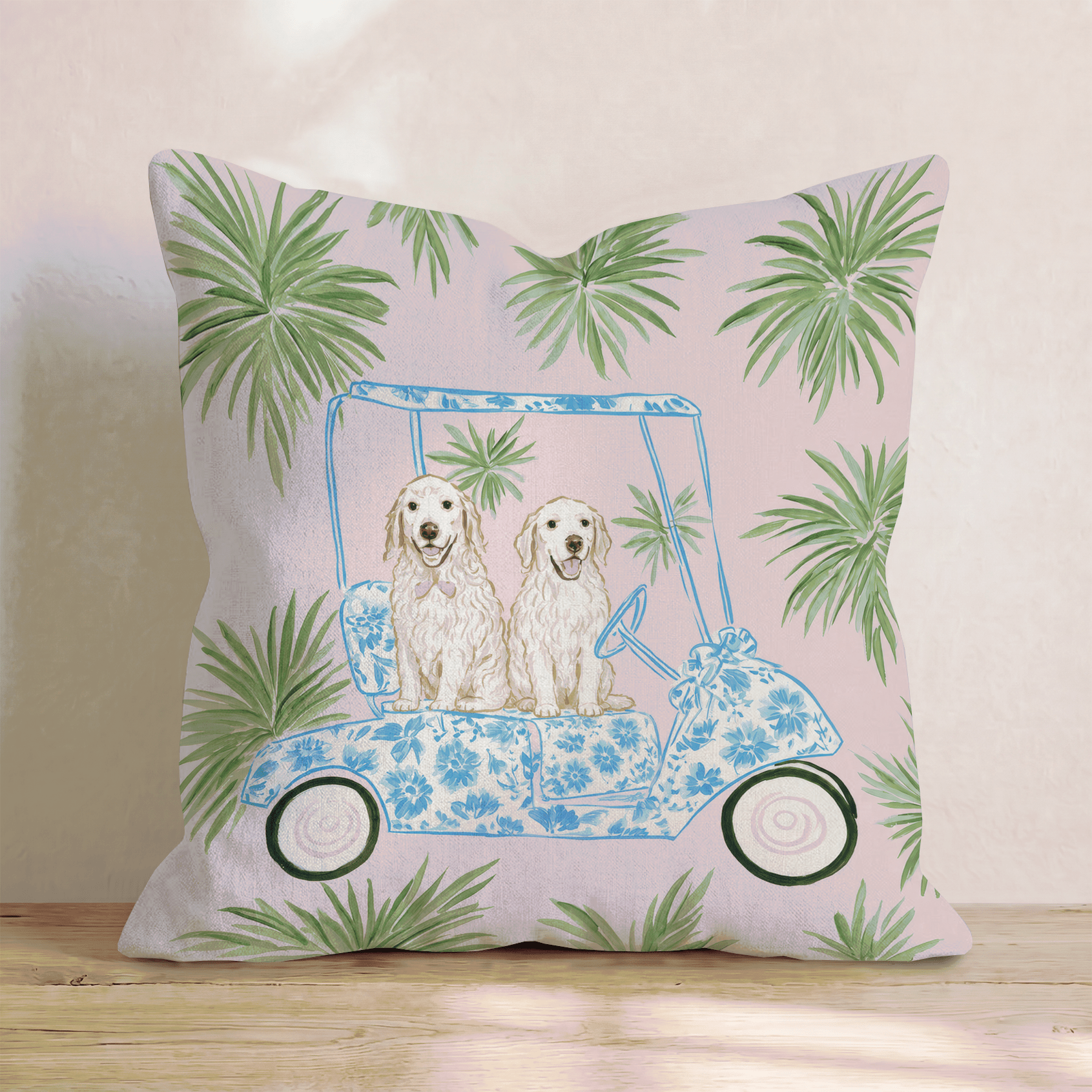 Golf Cart FURiends_ Throw Pillow - Hillcroft Home