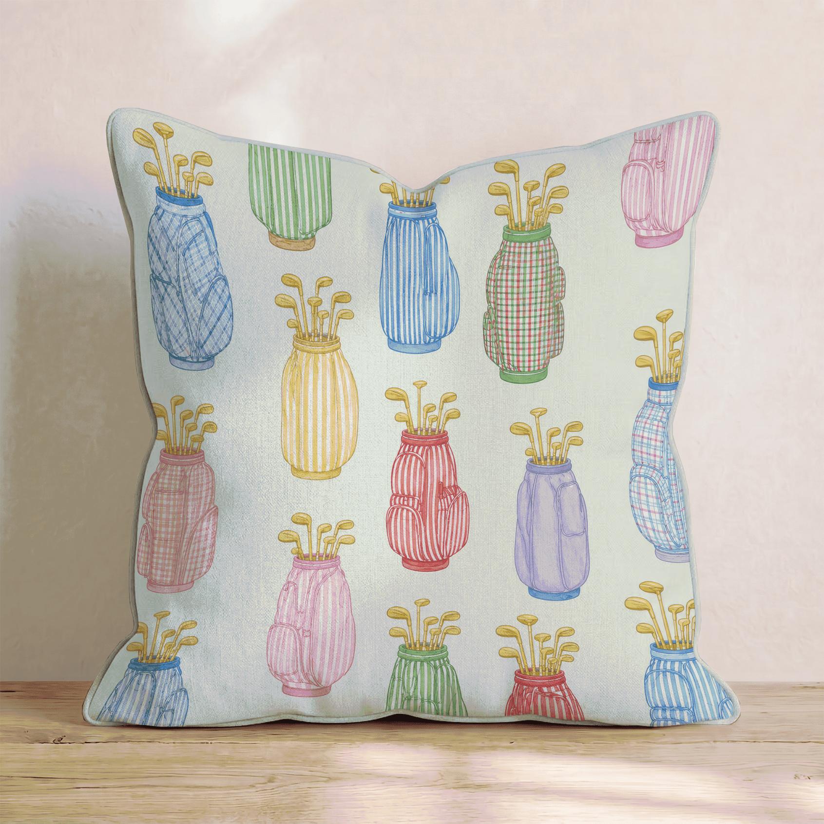 Golf Club Bundle Throw Pillow - Hillcroft Home
