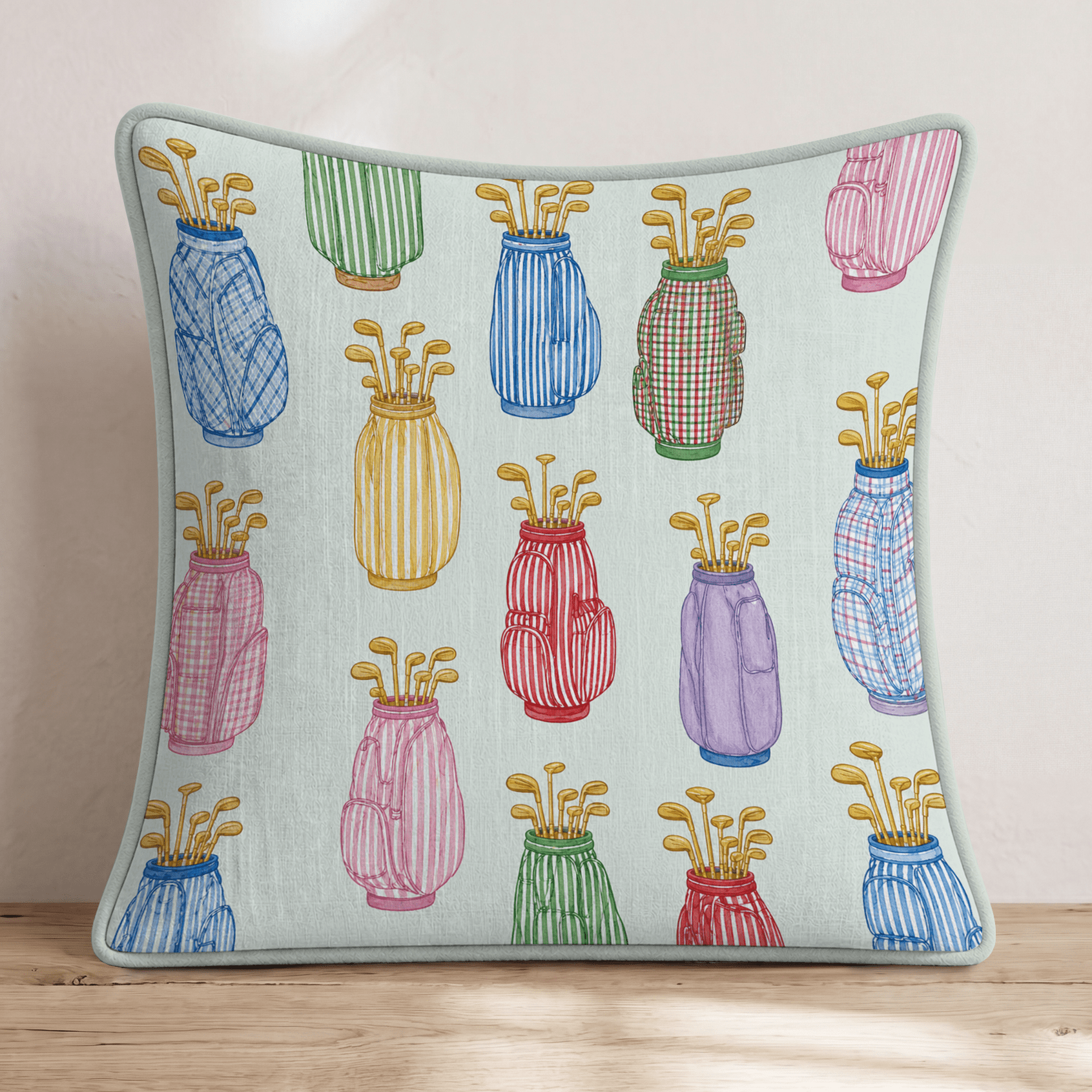 Golf Club Bundle Throw Pillow - Hillcroft Home