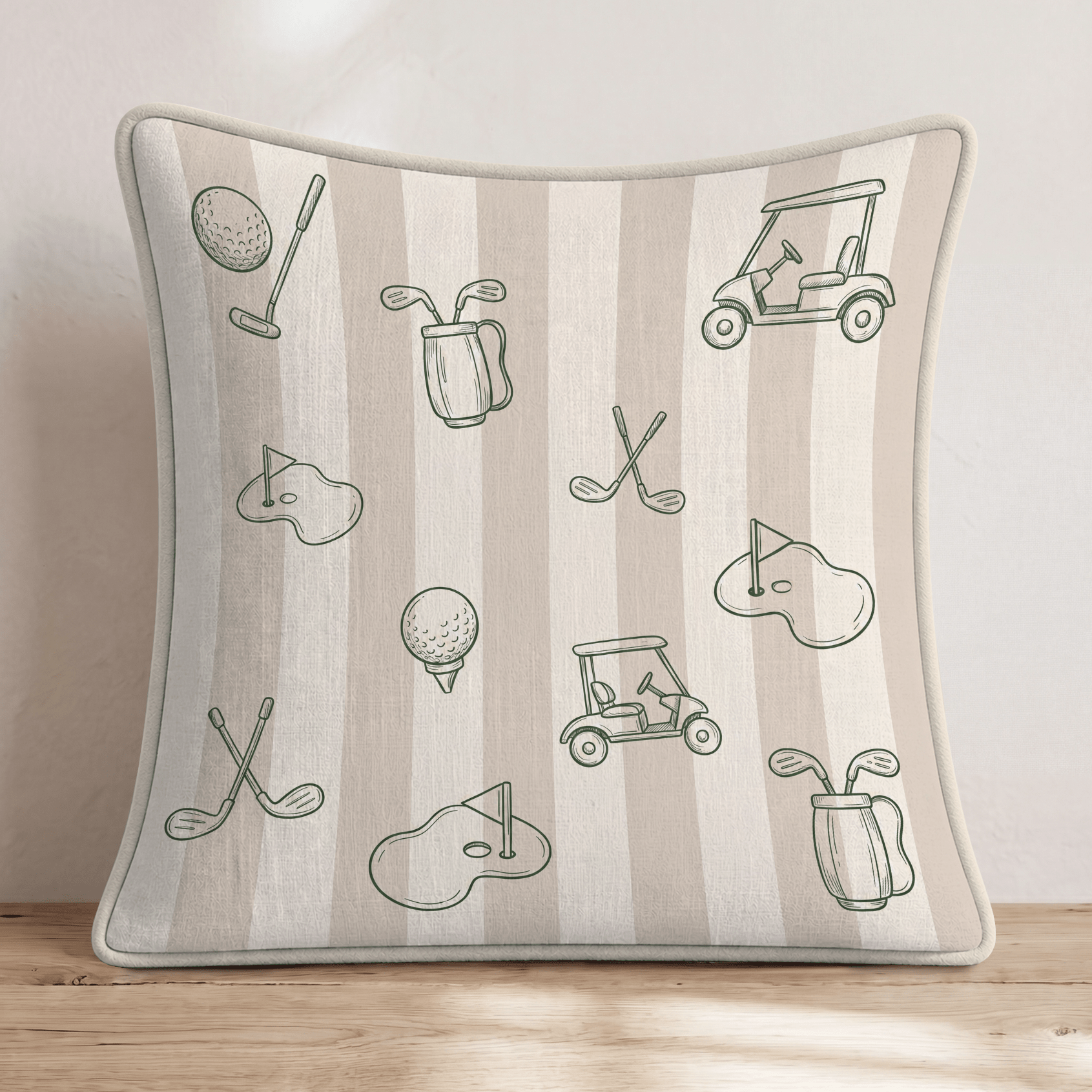 Golf Club Icons Throw Pillow - Hillcroft Home