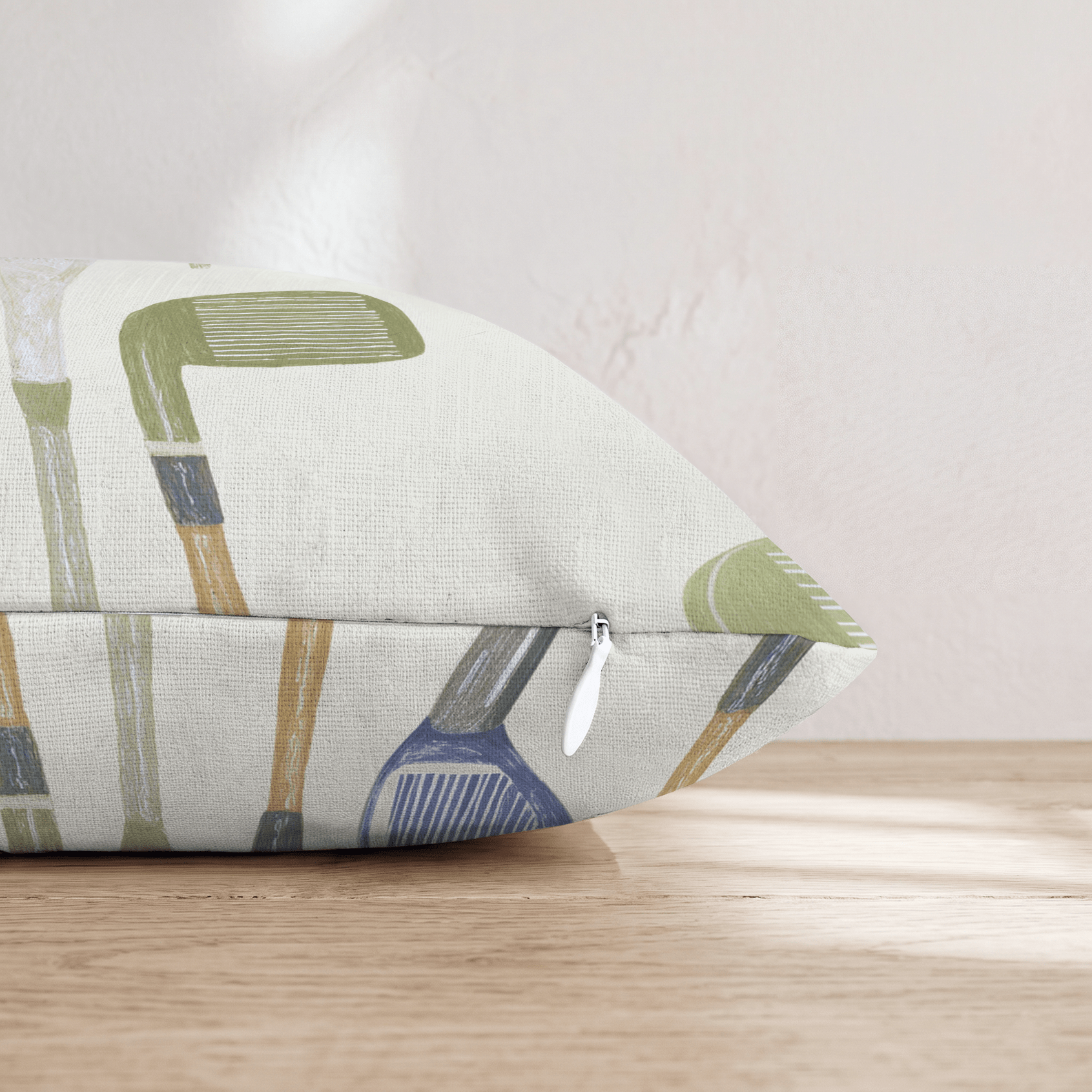Golf Club Pattern Throw Pillow - Hillcroft Home