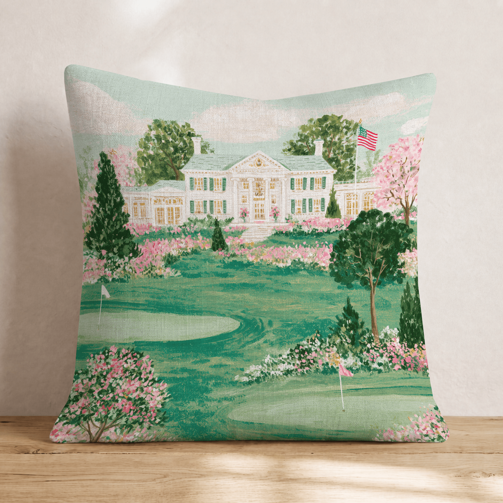 Golf Clubhouse Throw Pillow - Hillcroft Home