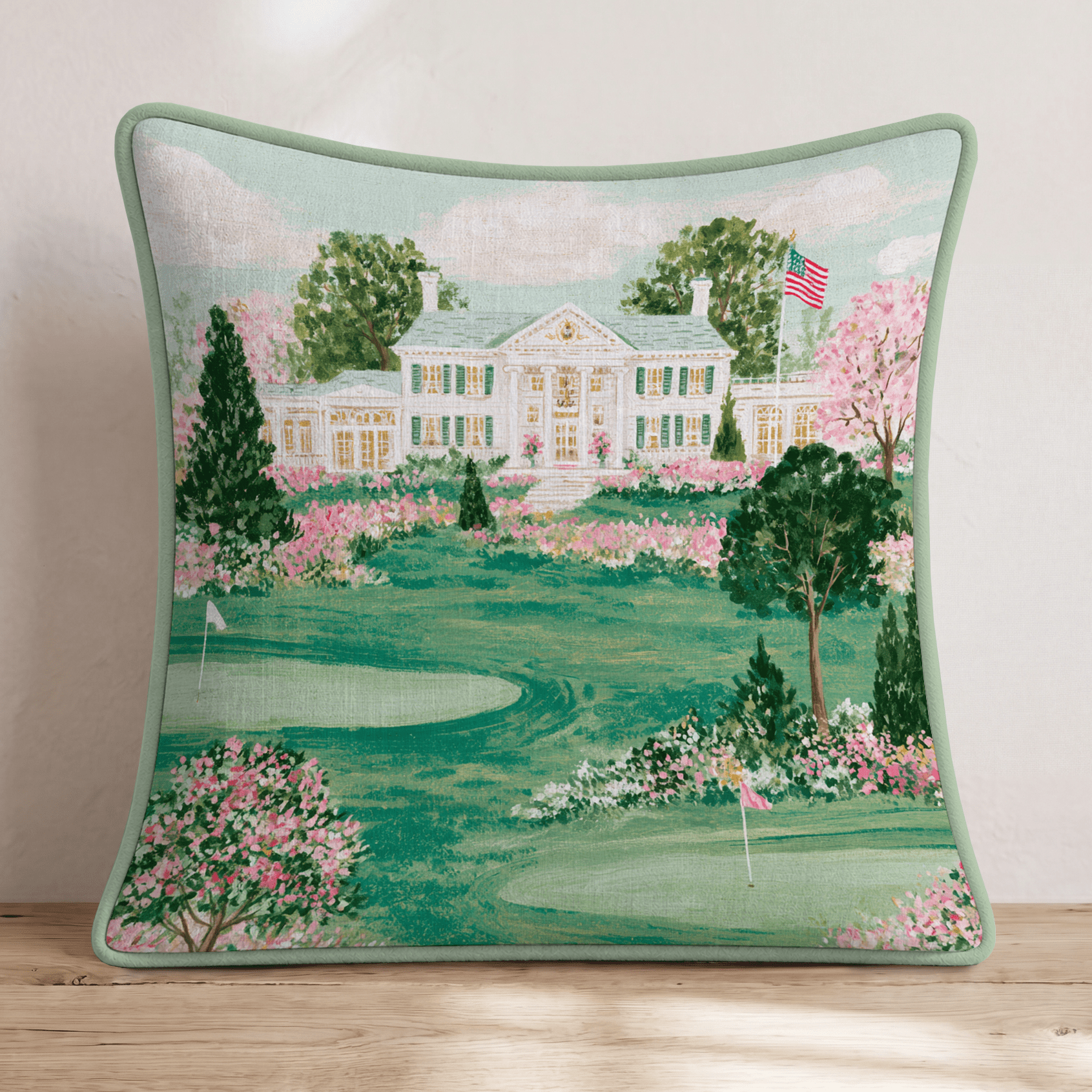 Golf Clubhouse Throw Pillow - Hillcroft Home