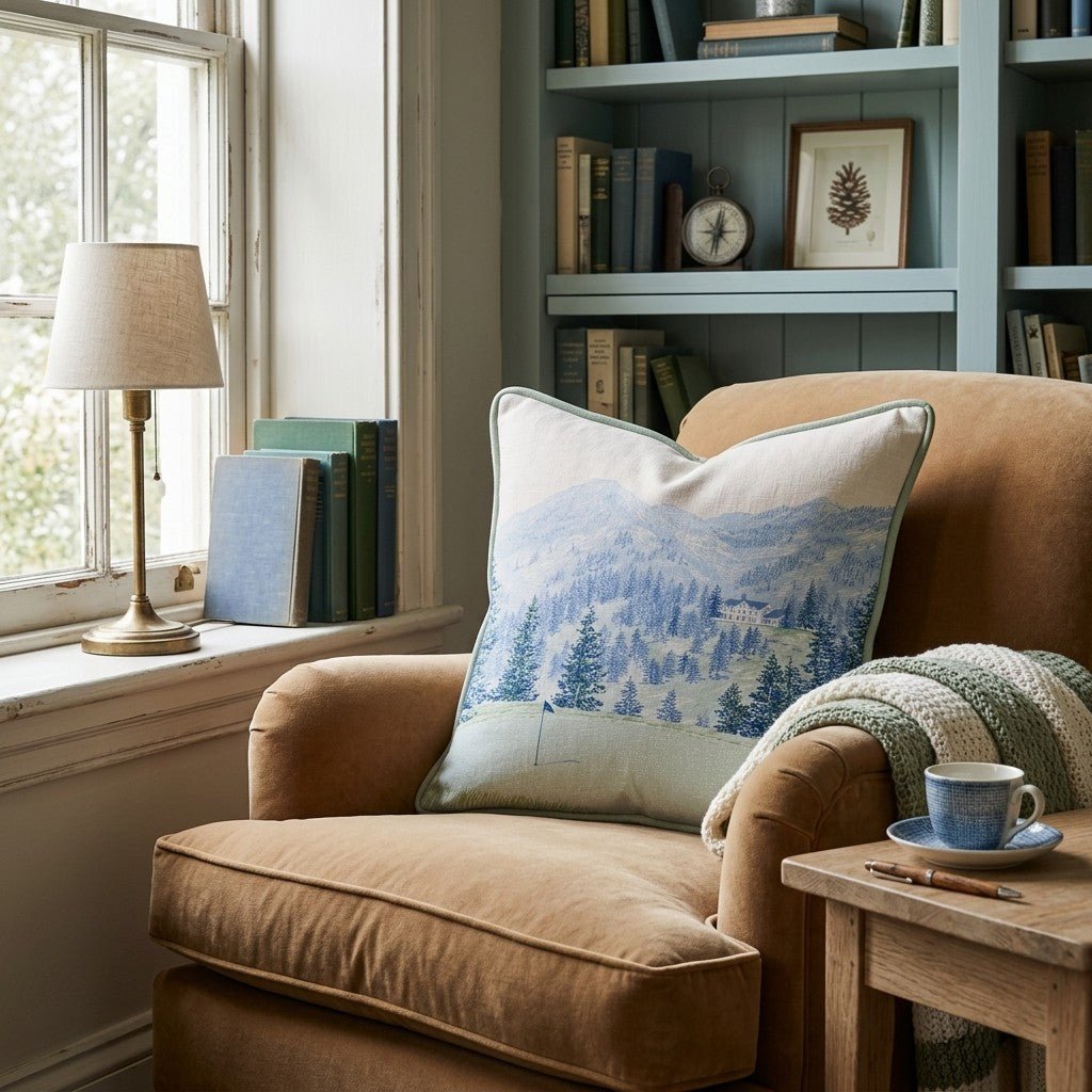 Golf Green In the Mountains Throw Pillow - Hillcroft Home