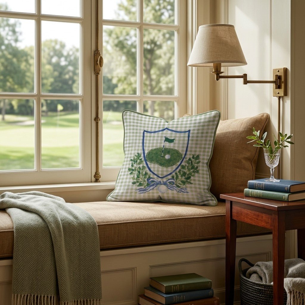 Golf Shield Throw Pillow - Hillcroft Home