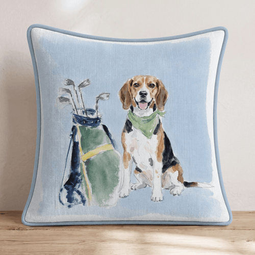 Golf Trip Beagle Throw Pillow - Hillcroft Home
