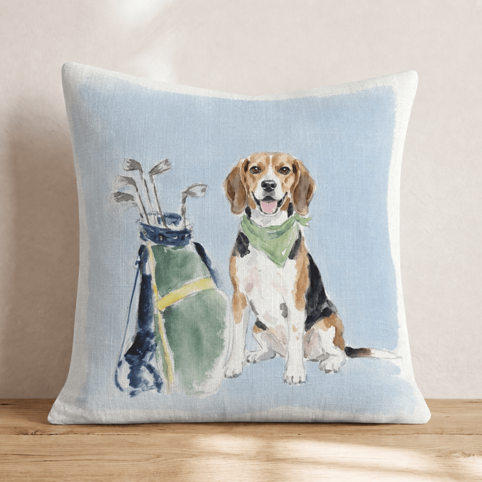Golf Trip Beagle Throw Pillow - Hillcroft Home