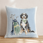 Golf Trip Bernedoodle Throw Pillow - Hillcroft Home