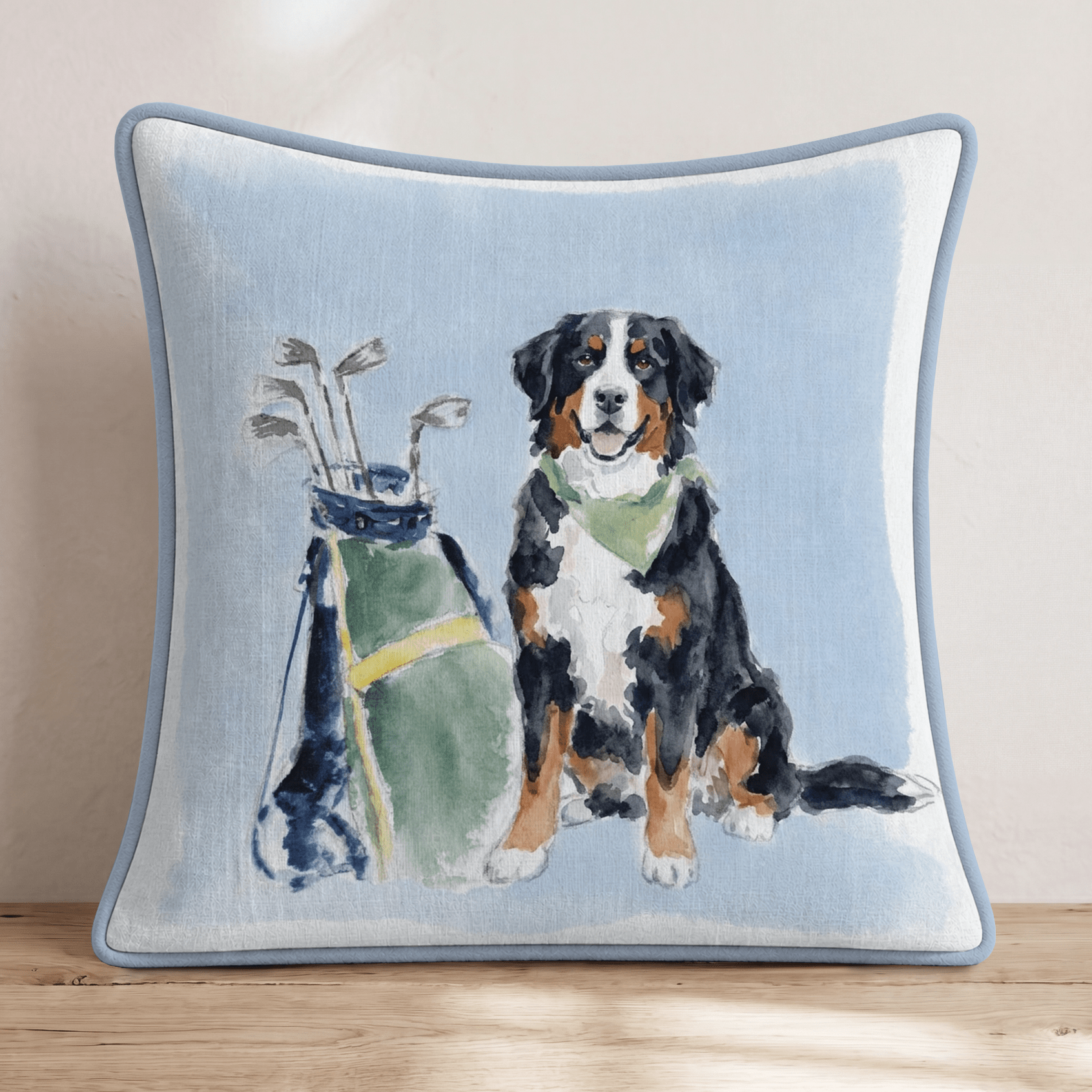 Golf Trip Bernese Mountain Dog Throw Pillow - Hillcroft Home