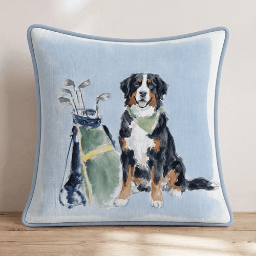 Golf Trip Bernese Mountain Dog Throw Pillow - Hillcroft Home