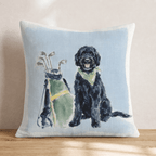 Golf Trip Black Goldendoodle Throw Pillow - Hillcroft Home