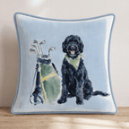 Golf Trip Black Goldendoodle Throw Pillow - Hillcroft Home