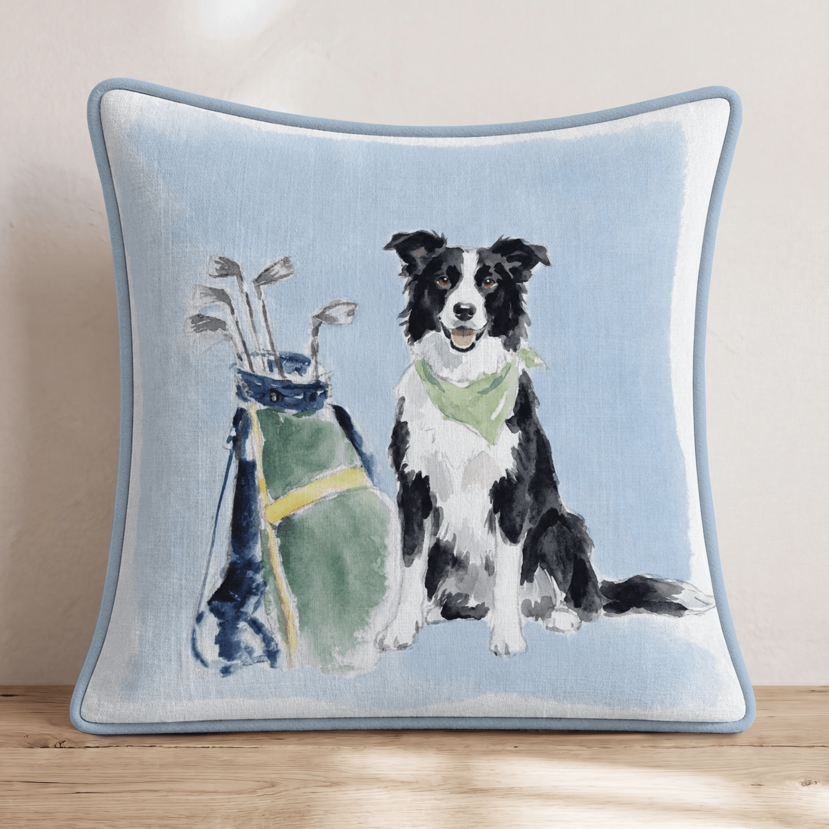 Golf Trip Border Collie Throw Pillow - Hillcroft Home