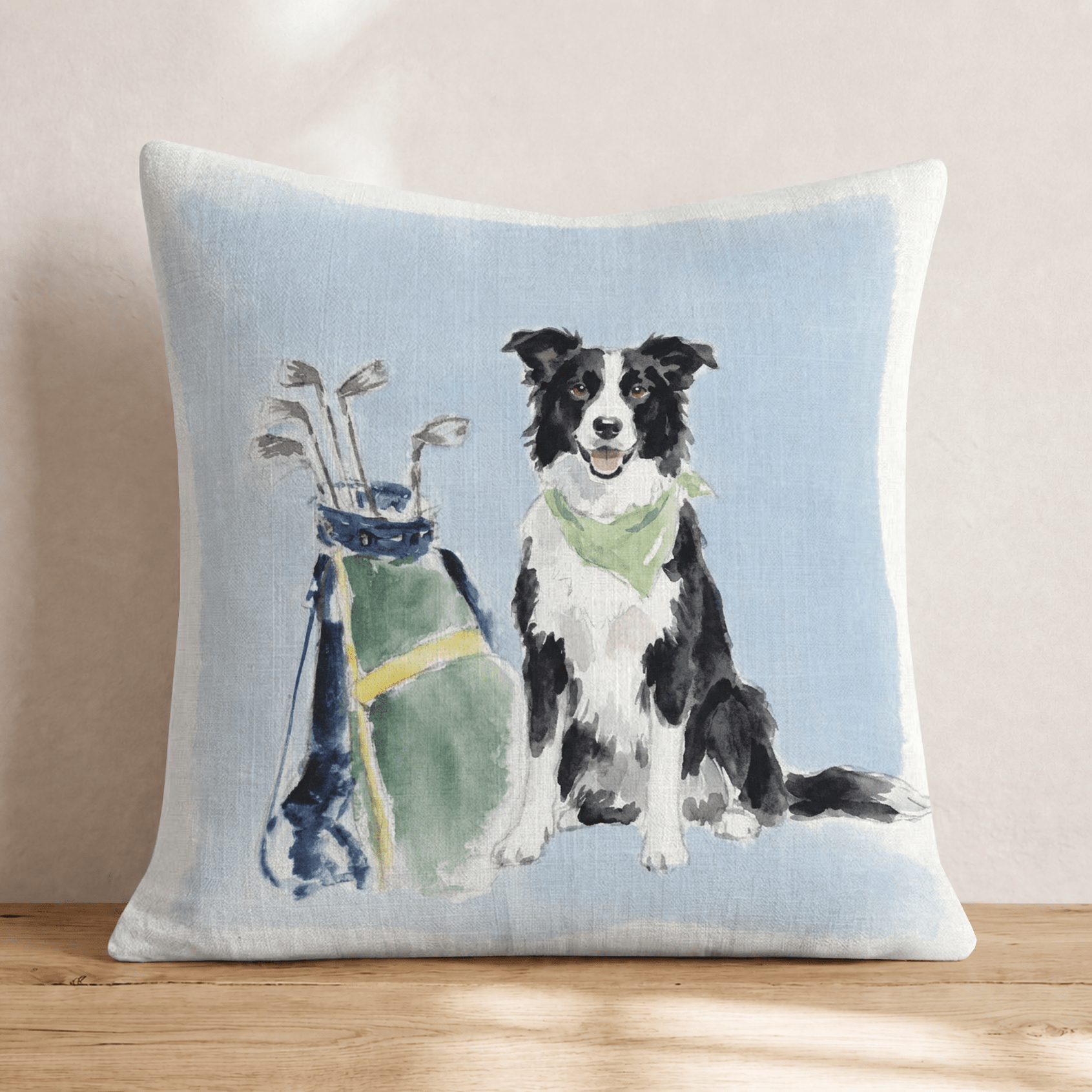 Golf Trip Border Collie Throw Pillow - Hillcroft Home