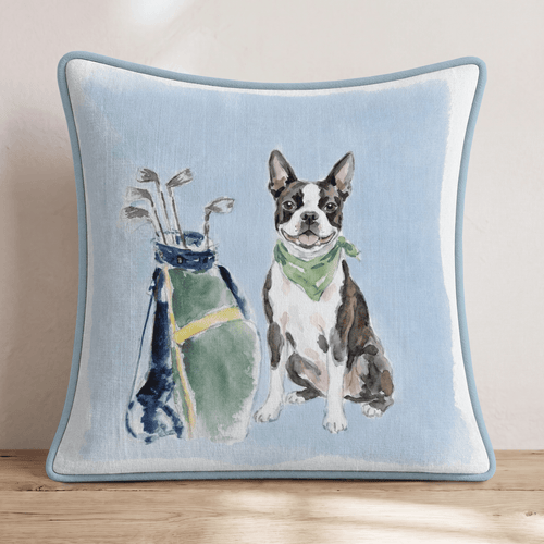 Golf Trip Boston Terrier Throw Pillow - Hillcroft Home