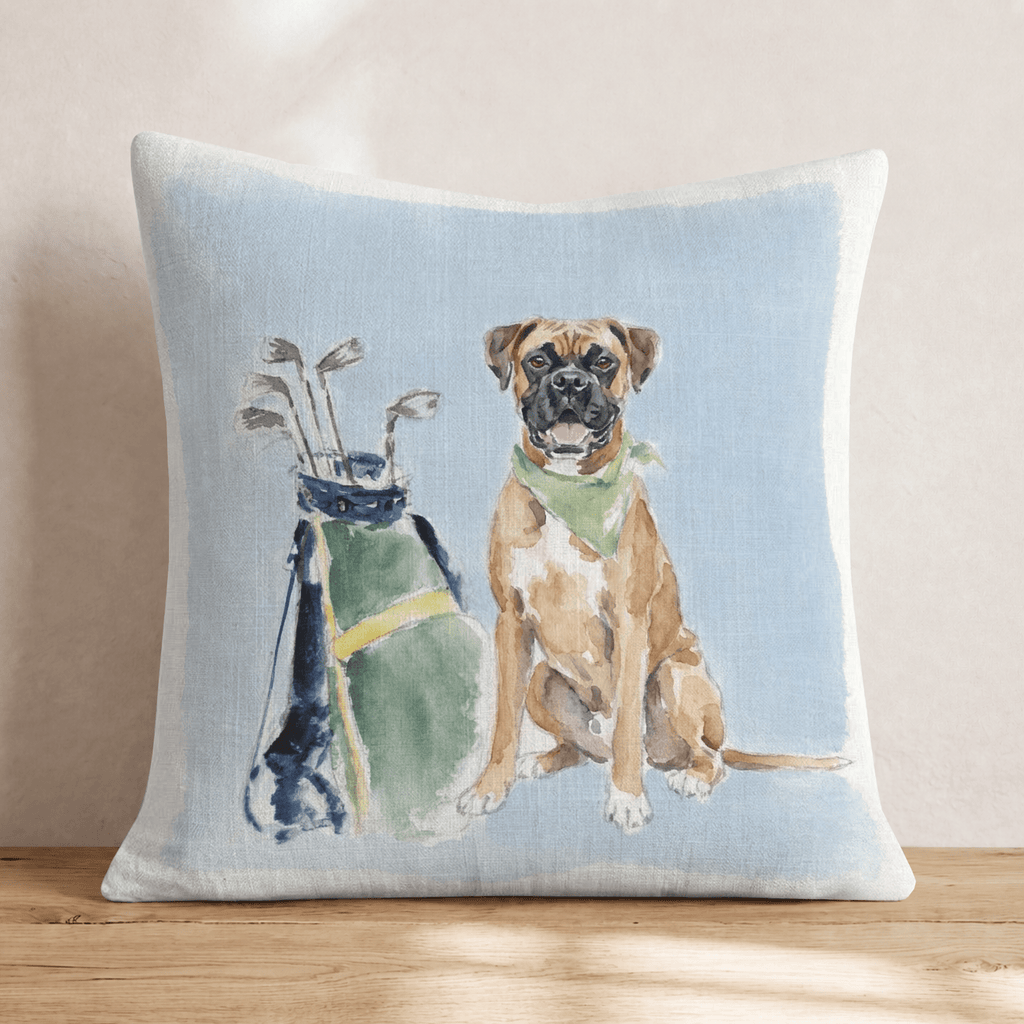 Golf Trip Boxer Throw Pillow - Hillcroft Home
