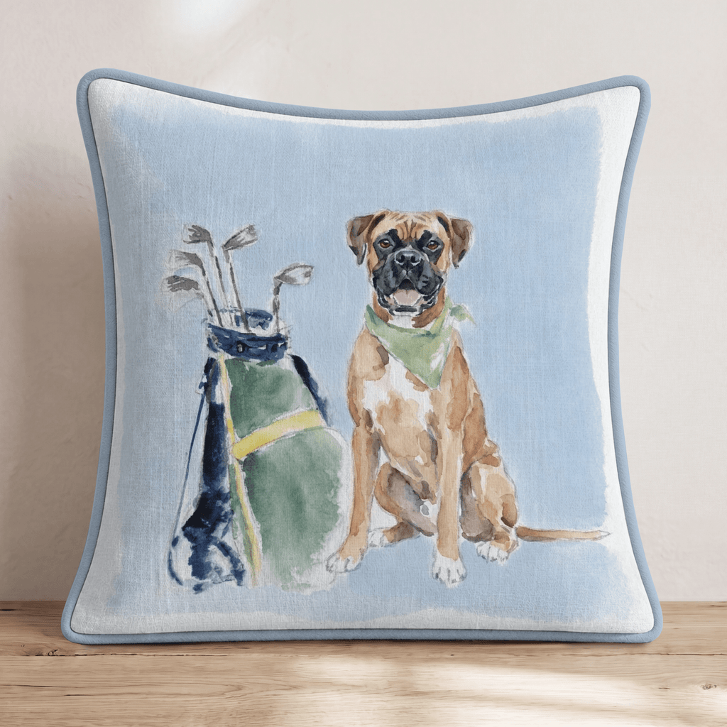 Golf Trip Boxer Throw Pillow - Hillcroft Home
