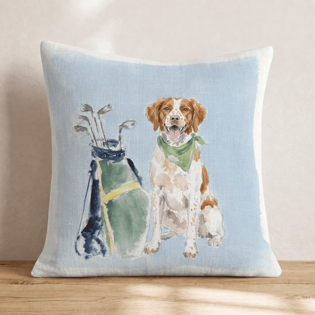 Golf Trip Brittany Throw Pillow - Hillcroft Home