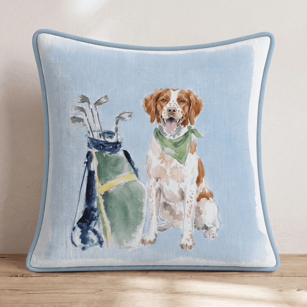Golf Trip Brittany Throw Pillow - Hillcroft Home