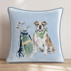 Golf Trip Bulldog Throw Pillow - Hillcroft Home