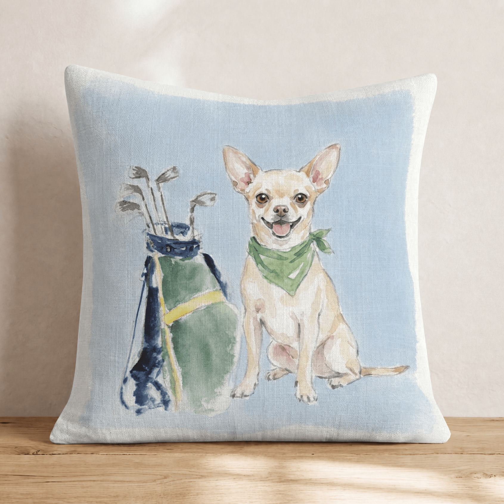 Golf Trip Chihuahua Throw Pillow - Hillcroft Home