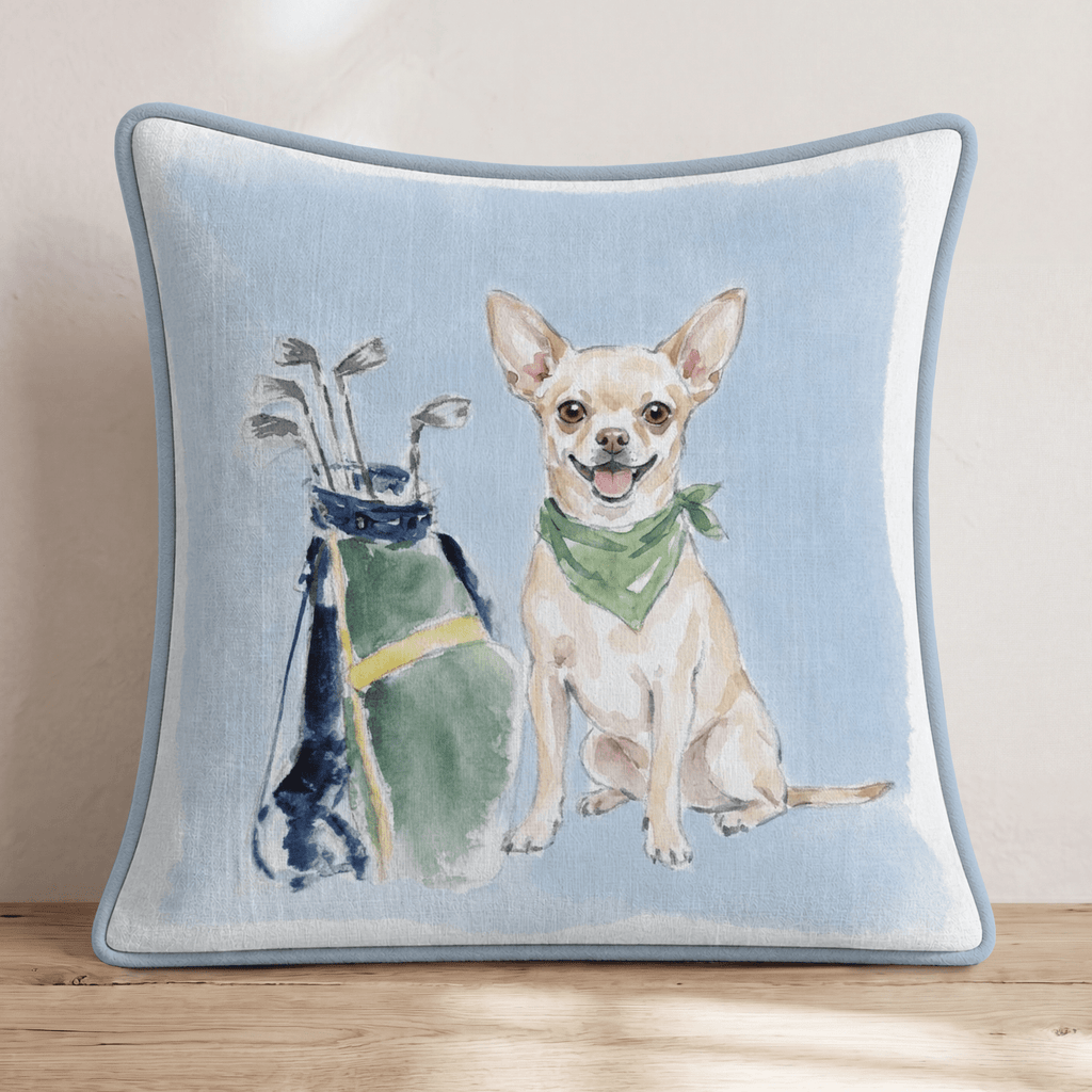 Golf Trip Chihuahua Throw Pillow - Hillcroft Home
