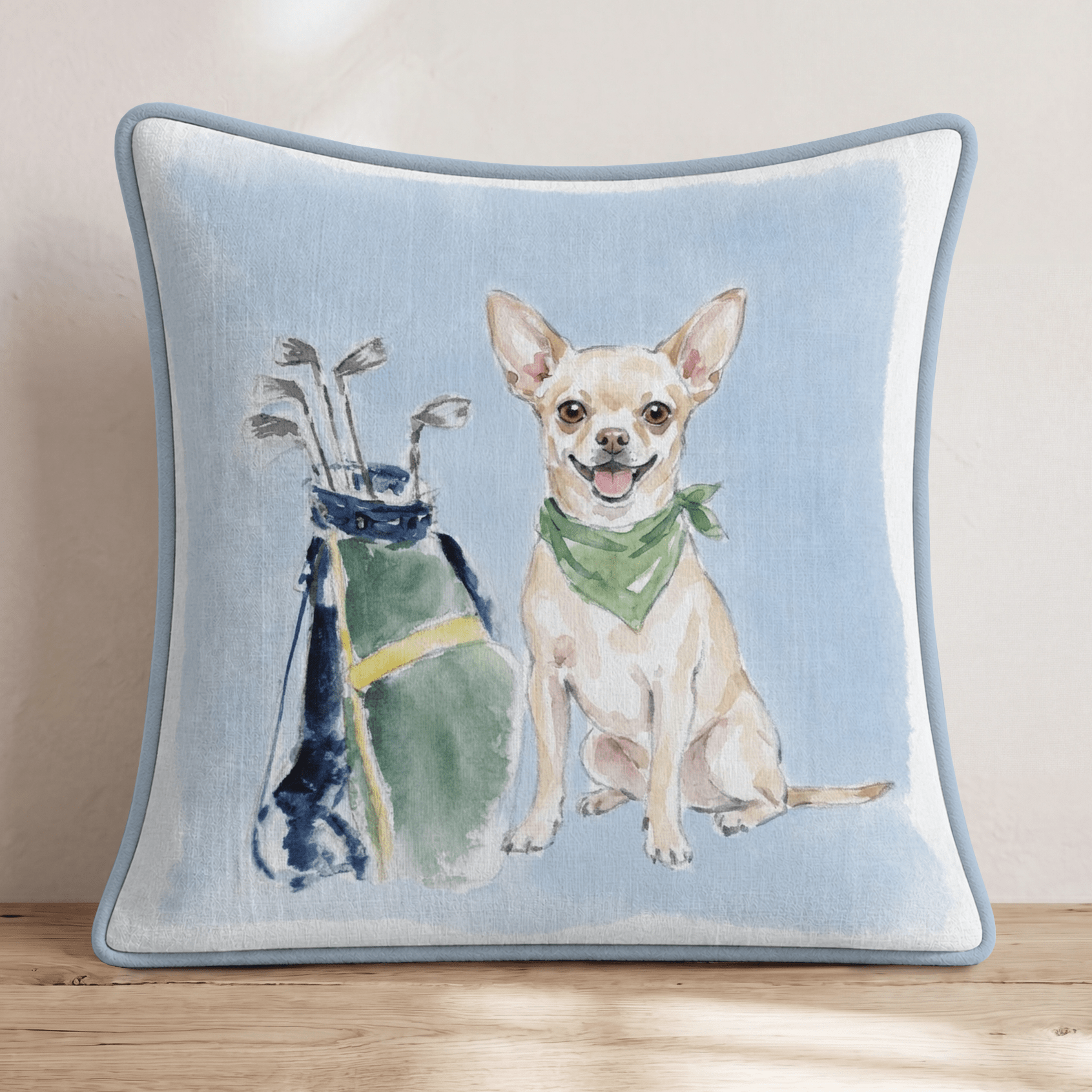 Golf Trip Chihuahua Throw Pillow - Hillcroft Home