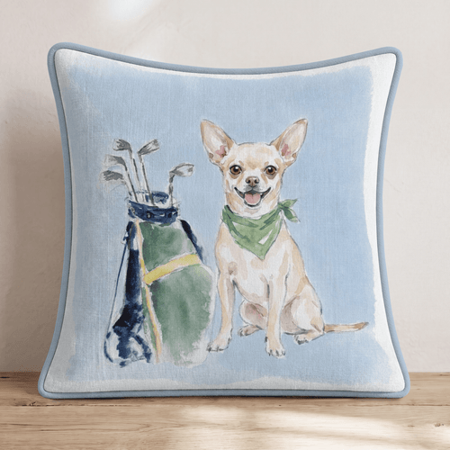 Golf Trip Chihuahua Throw Pillow - Hillcroft Home