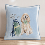 Golf Trip Cocker Spaniel Throw Pillow - Hillcroft Home
