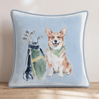 Golf Trip Corgi Throw Pillow - Hillcroft Home