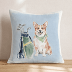 Golf Trip Corgi Throw Pillow - Hillcroft Home
