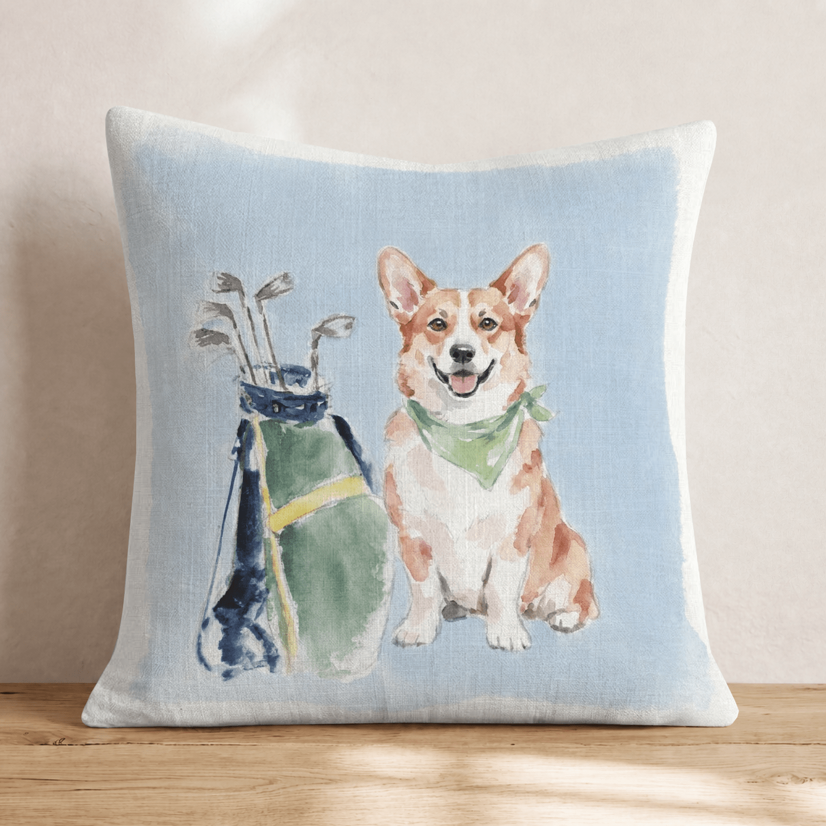 Golf Trip Corgi Throw Pillow - Hillcroft Home