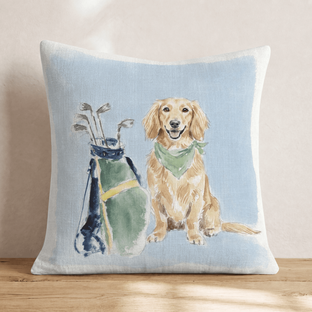 Golf Trip Dachshund Throw Pillow - Hillcroft Home