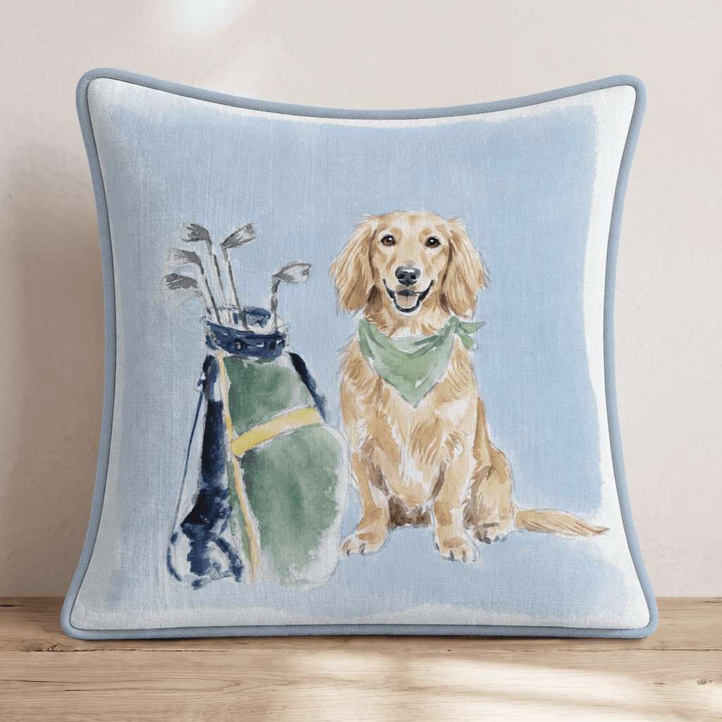 Golf Trip Dachshund Throw Pillow - Hillcroft Home
