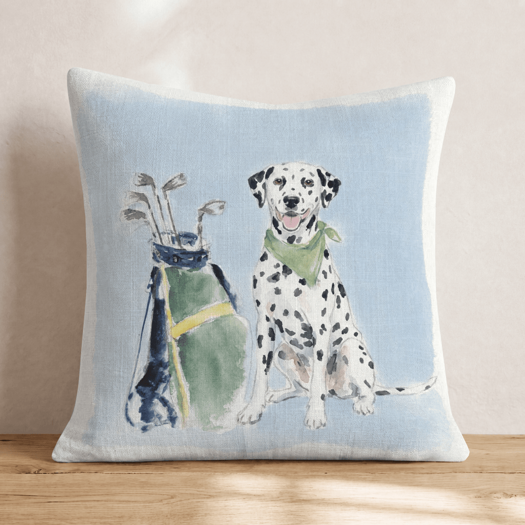 Golf Trip Dalmatian Throw Pillow - Hillcroft Home