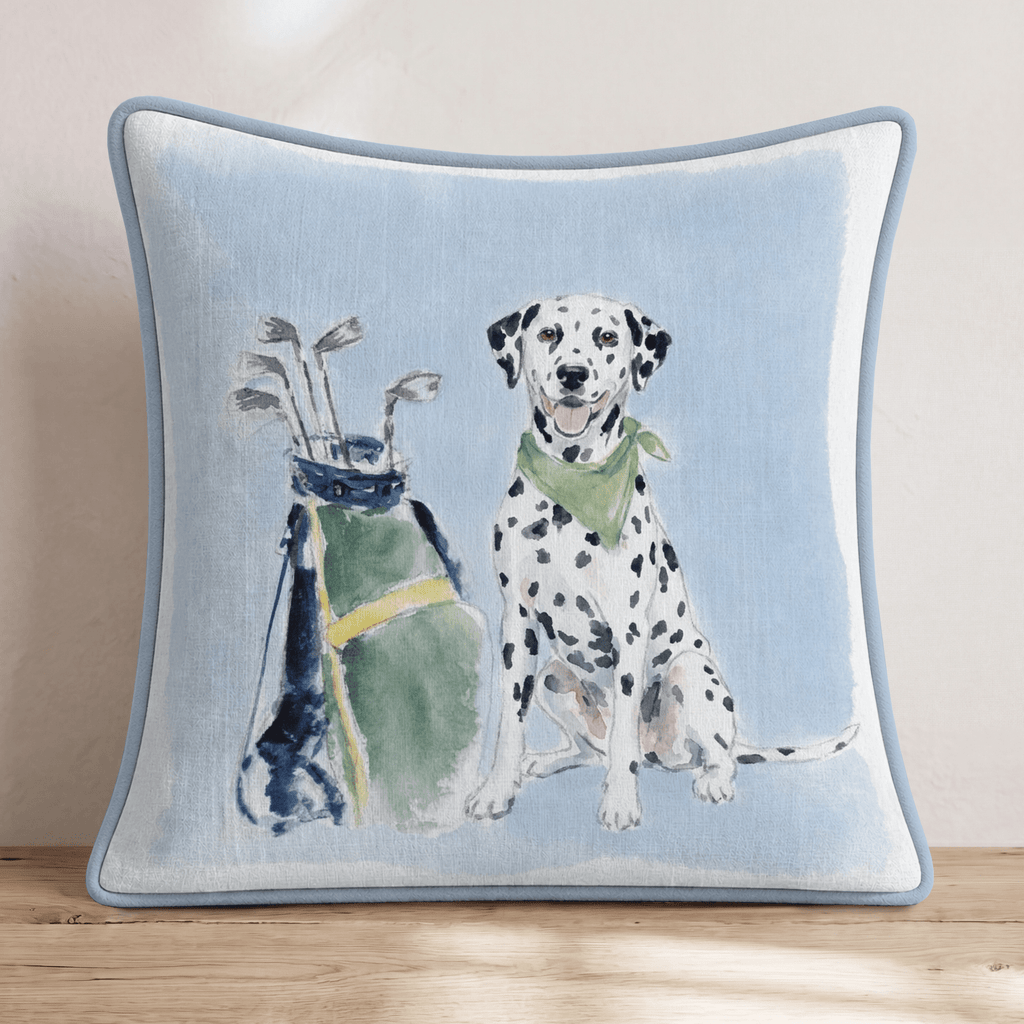 Golf Trip Dalmatian Throw Pillow - Hillcroft Home