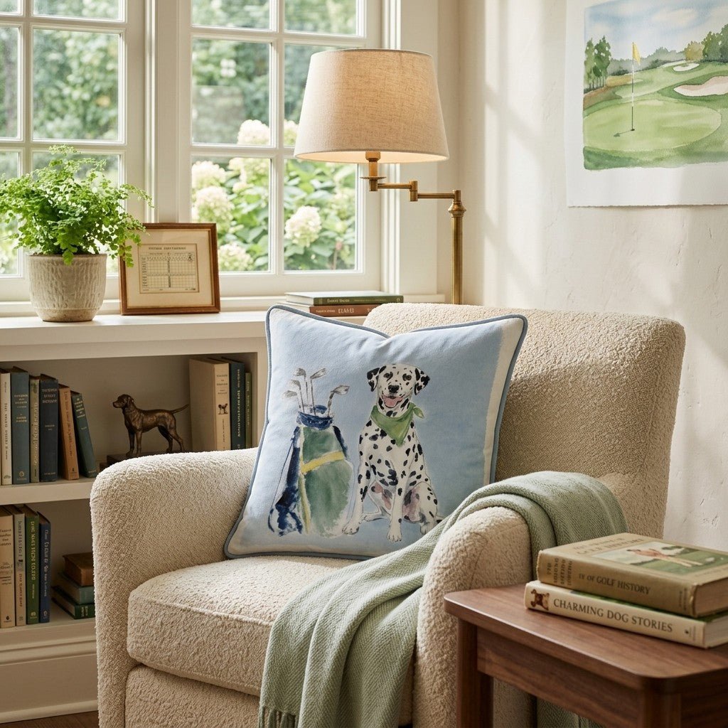 Golf Trip Dalmatian Throw Pillow - Hillcroft Home