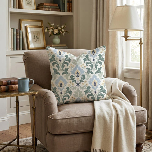 Golf Trip Damask Throw Pillow - Hillcroft Home