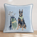 Golf Trip Doberman Throw Pillow - Hillcroft Home