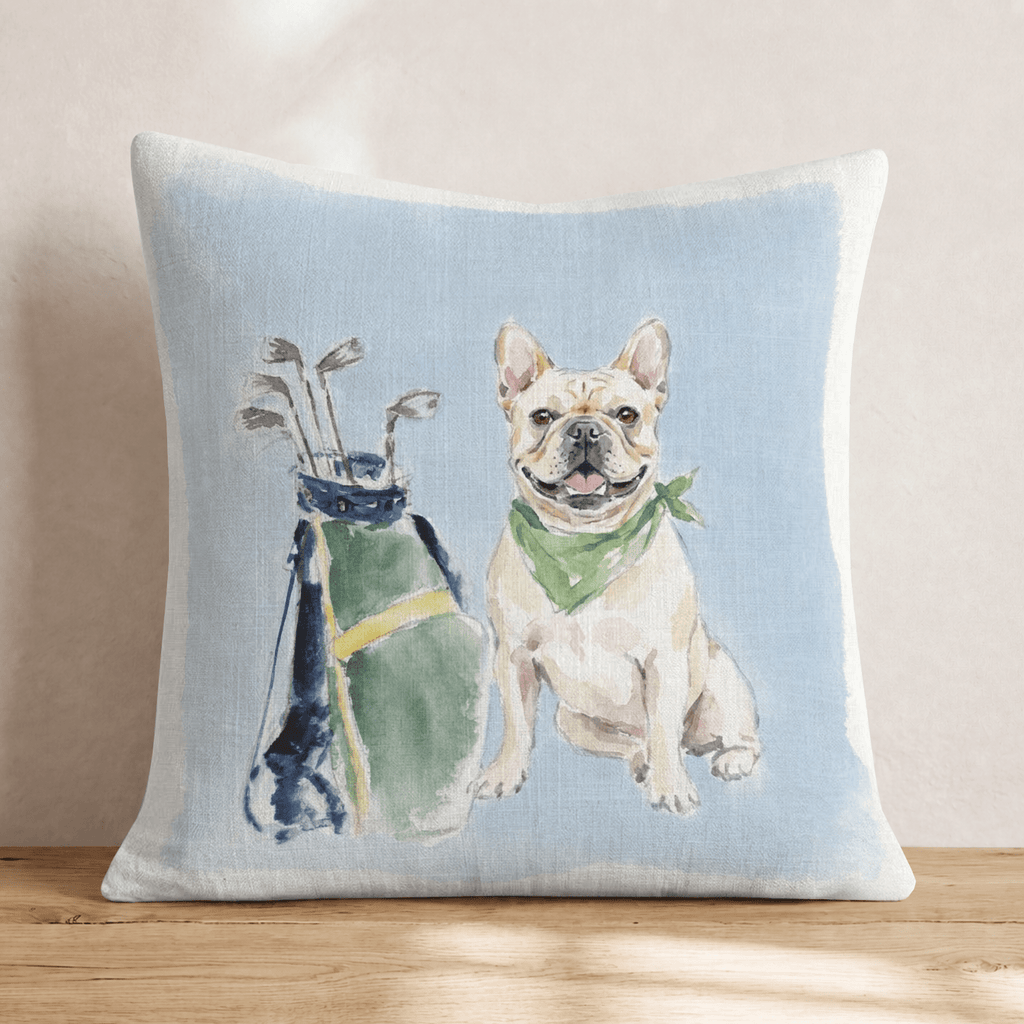 Golf Trip French Bulldog Throw Pillow - Hillcroft Home